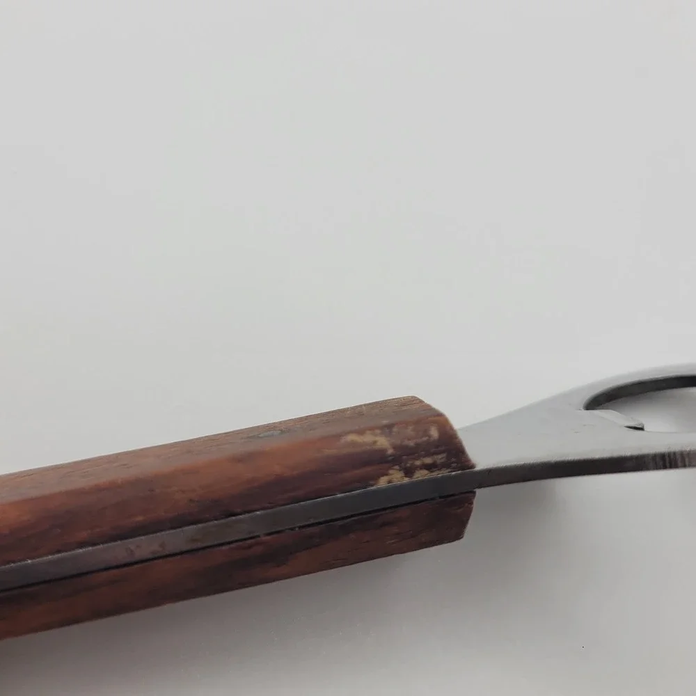 Vintage Stainless Steel Wood‎ Handle Bottle and Can Opener JAPAN Handheld